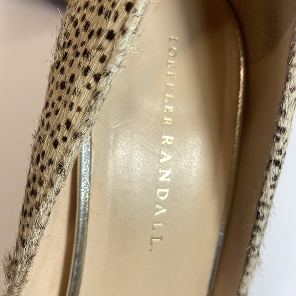 Loeffler Randall Cream Animal Print Kitten Heel Pumps Size 10B Pointed Toe - Picture 7 of 10